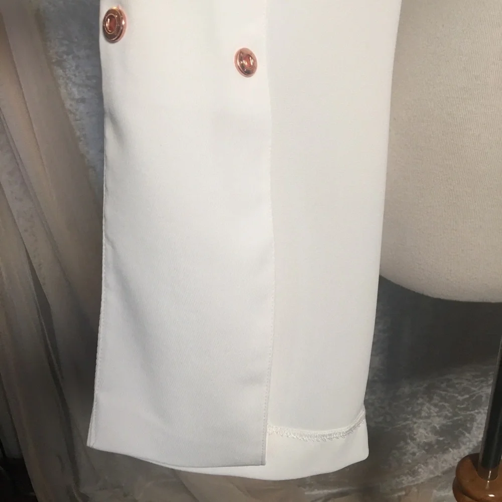 Topshop Ivory Double-Breasted Blazer